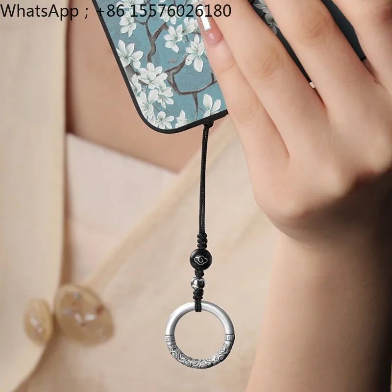 999 Foot Silver Ring, Mobile Phone Case, Lanyard, Pendant, Key, Pendant, Small Pendant, U Disk, Bag, Hanging Creative Jewelry.