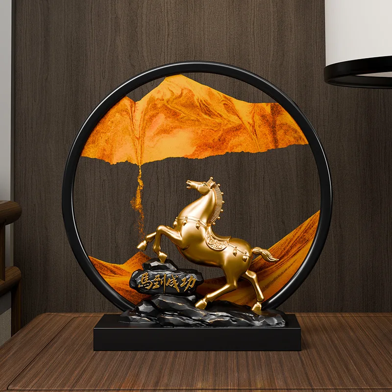 HYS Quicksand Painting Ornament Living Room Home Decoration Senior Sense Teachers' Day Gifts Annual Meeting Gifts