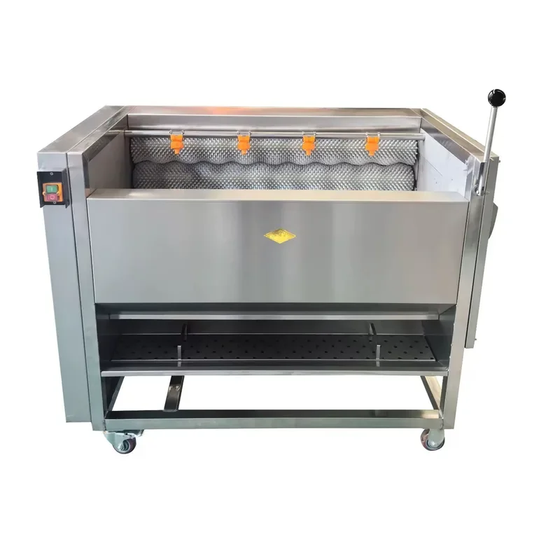 Automatic Root Vegetable Washing and Peeling Machine with Engine Commercial Use Food Grade Stainless Steel High Efficiency