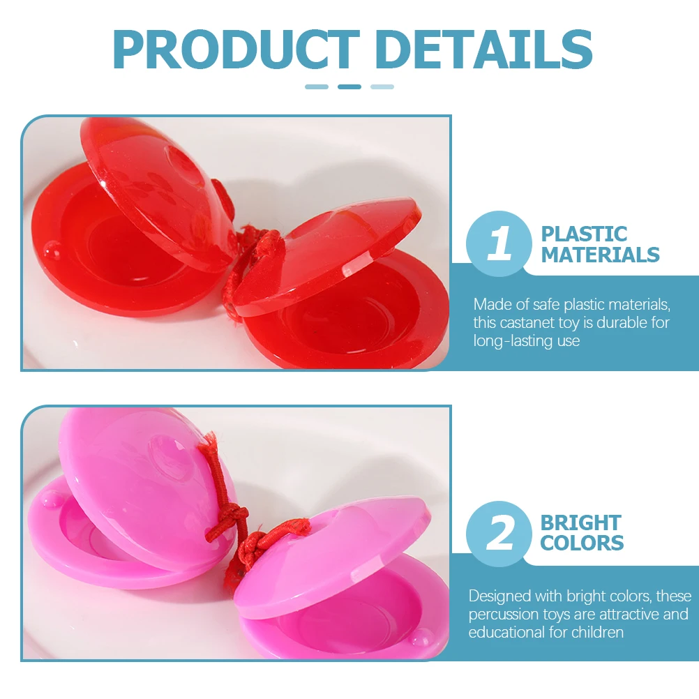 12 Uds. Instrumento de percusión para niños, instrumentos musicales, castañuelas para dedos, juguetes para niños
