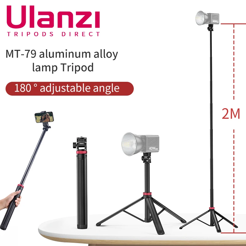 Ulanzi MT-79 Tripod Stand for Camera and Phone Action Camera Light 2M With 1/4 Screw Universal Video shooting Holder Bracket