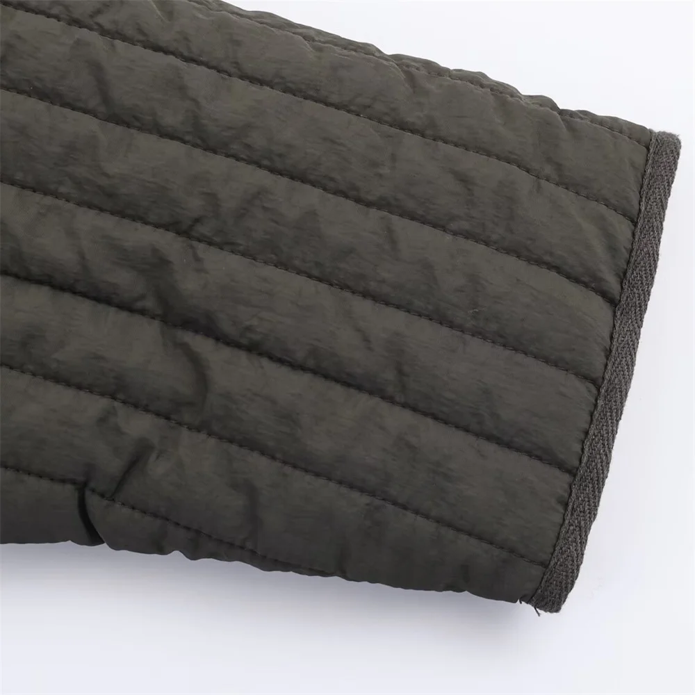 Nueva chaqueta de algodón con bufanda desmontable de manga larga y cuello levantado informal versátil para mujer de otoño e invierno