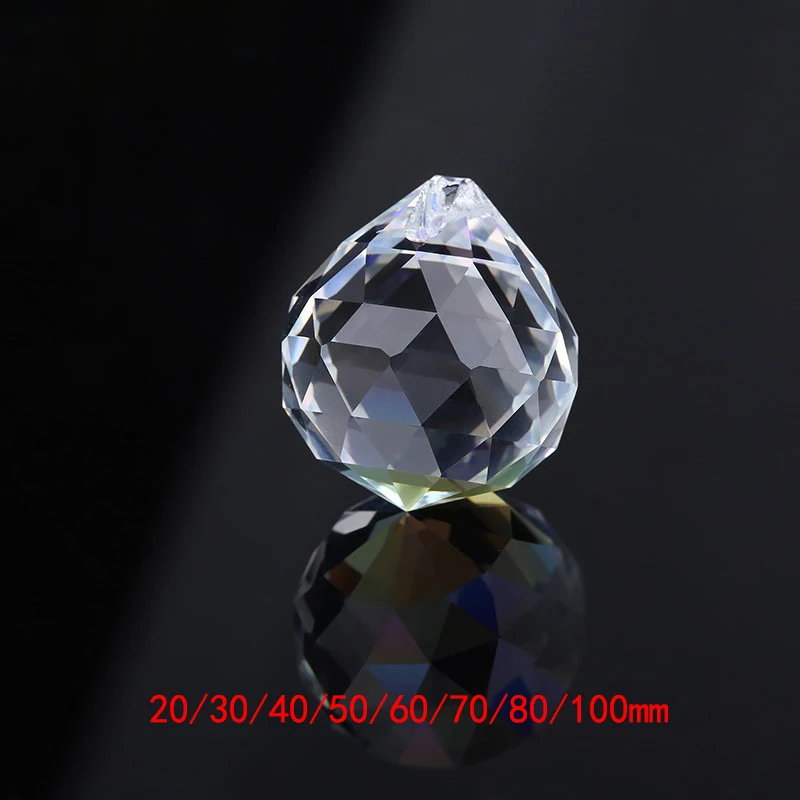 20/30/40/50/60/70/80/100  k9 Prism Glass Lamp Hanging Ball Glass Faceted Ball Chandelier Trimmings Suspension for Door Curtains