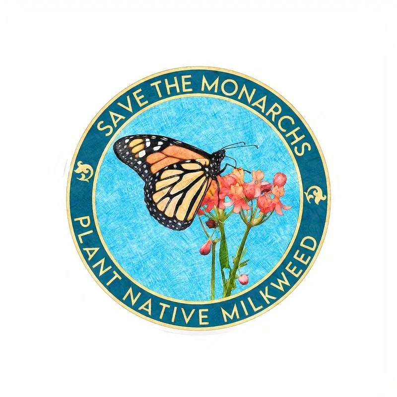Car Sticker Butterflies From Eating Native Milkweed , For Decor Window Windshield Bumper Sticker 15*15CM  PVC KK