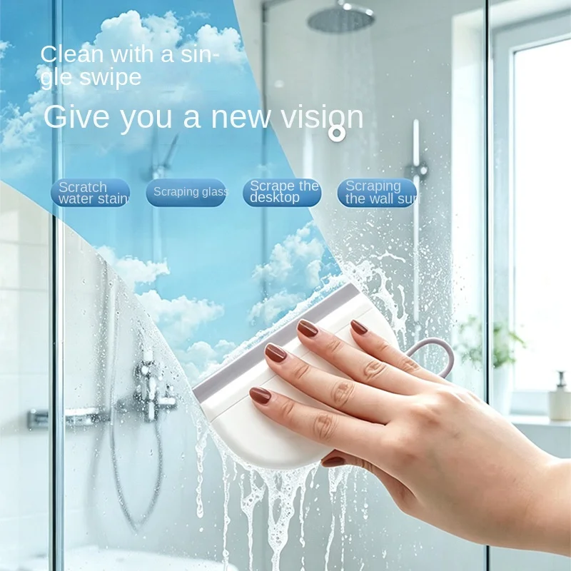 4475 Mini Squeegee Bathroom Glass Wiper Household Cleaning Tool Water Scraper for Shower Glass Sink Countertop Bathroom Mirror