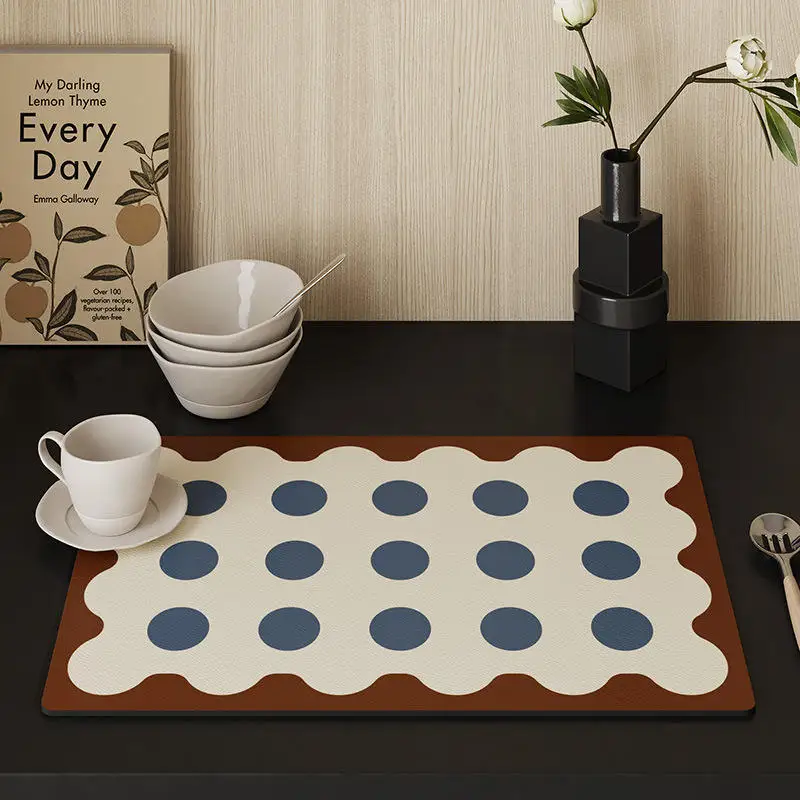 

Nordic Style PU Leather Placemat Oil-Proof Waterproof Heat Resistant Table Mat for Dining Room Kitchen Tableware Bistro Bar Home