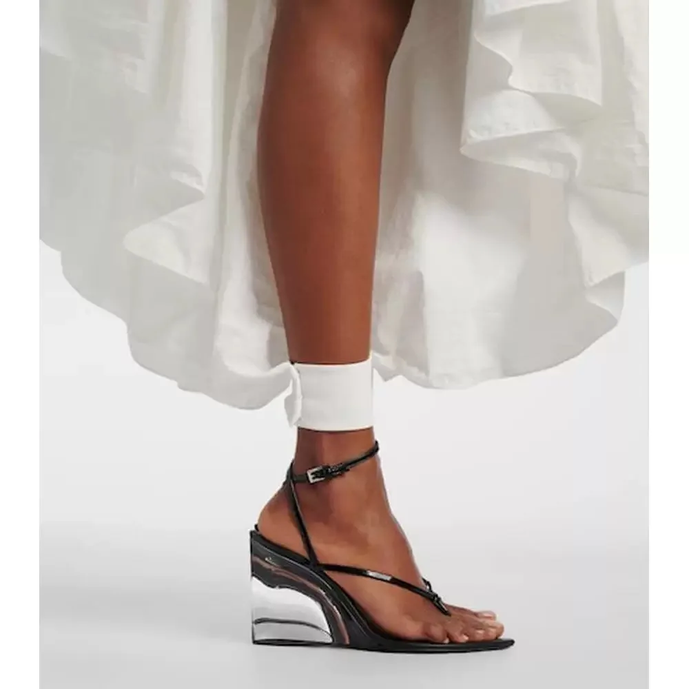 2026Summer New Transparent Thick High-heeled Women's Sandals, Pointed Flip Flops, Clip Toe Sandals, Party High-heeled Sandals image 6