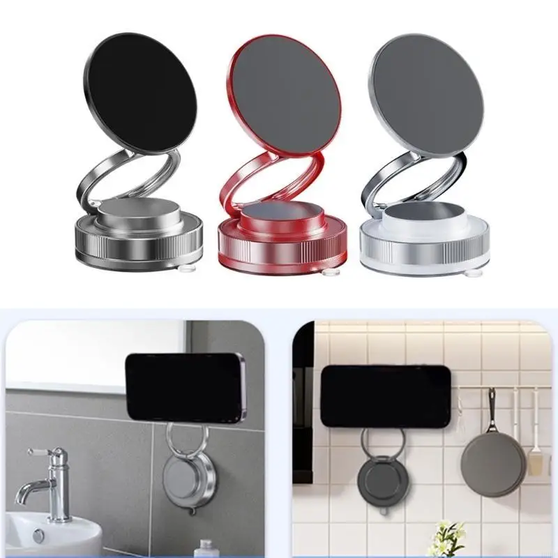 Car Phone Stand Bracket Rack With Powerful Magnets & Vacuum Suction Capability for Easy Storage Safe Driving Experience R2LB