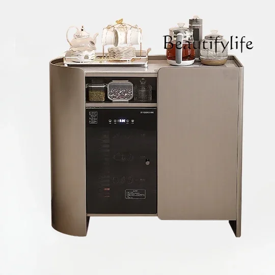 New high-end solid wood tea bar machine Boils water, brews tea and disinfects integrated living room  dining side cabinet