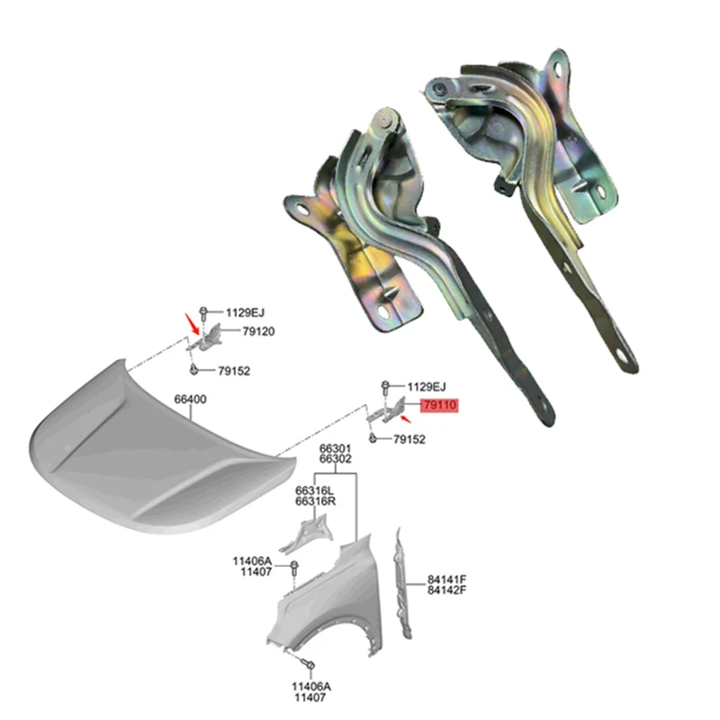 

Superior-1Pair Car Hood Hinges Driver & Passenger Side 66920-Q2000 66910-Q2000 For Kia Sportage 2019-2021