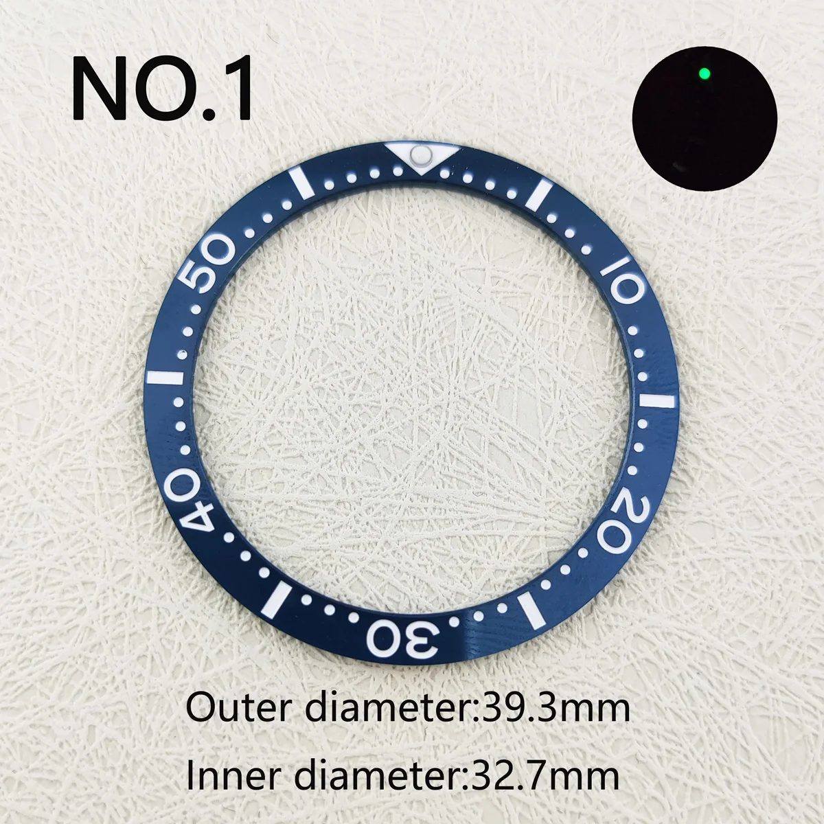 

39.3*32.7mm Flat Ceramic Bezel Insert Substitute Watch Insert Ring Watch Accessories Green Luminous Watch repair accessories
