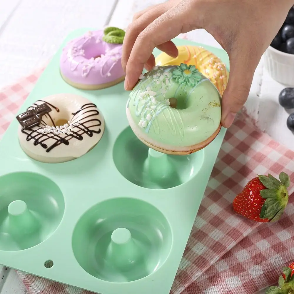 New Silicone Donut Mold Non-Stick High Temperature Resistant Baking Pan Round Mold Flexible Baking Utensils Dessert DIY