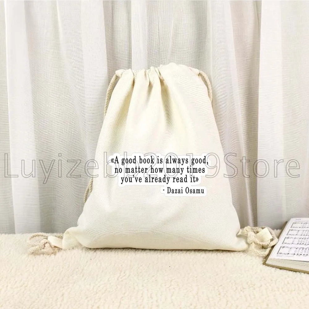 Book Reading Lover Quotes Gifts Cute Canvas Drawstring Bags Soccer Backpack Gym Sackpack String Bag for Exercising Hiking Sports