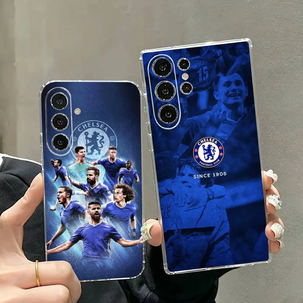 Hot Fans For T-Chelsea Luxury Phone Case For Samsung S25,S24,S21,S22,S23,S30,Ultra,S20,Plus,Fe,Note,10,9,5G Transparent Cover