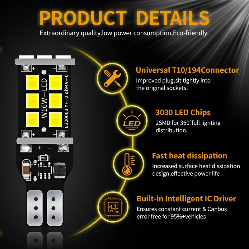 

4PCS 12V W16W T15 921 LED Reverse Lights Bulbs Canbus For Mitsubishi Galant Outlander Eclipse Cross Endeavor RVR Car Accessories
