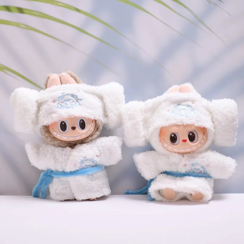 

15/17cm LABUBU Doll Outfits: Bathrobe & Sauna Suit Set – Plush Replacement Attire For LABUBU Gen I/II Sitting Party