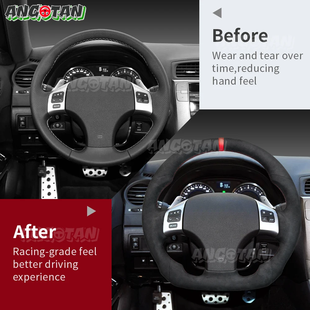 RĘCZNIE WYKONANY KIEROWNICA Z ZAMIESZKIANYM DNOSEM Z ZAMIESZKI DO LEXUS IS 250 250C 300 300C 350 IS-F Sport 2006-2012 KIEROWNICA Z ALKANTARĄ