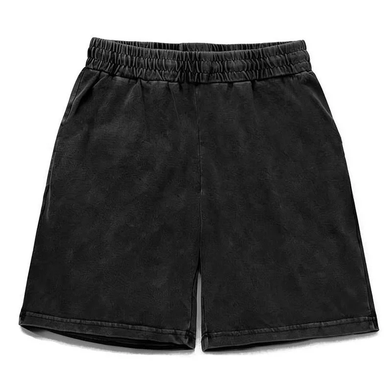 Men Summer Streetwear Creative Graphic Print Shorts Washed Distressed Shorts Loose Casual Trendy Brand Short Trousers