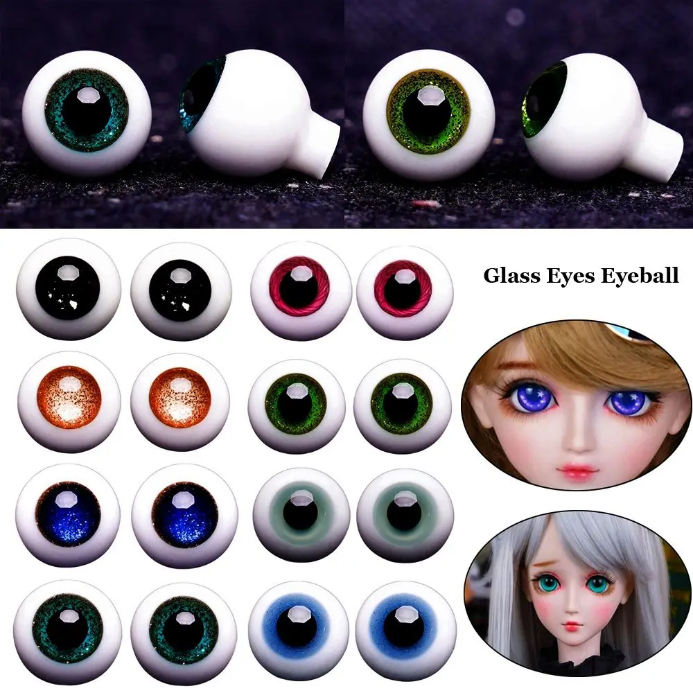 1Pair 6/8/10/12/14 mm Glass Eyes Eyeball For BJD Doll Blue Black Safety Animal Toy Eyes DIY Doll Making Crafts Toy Accessories