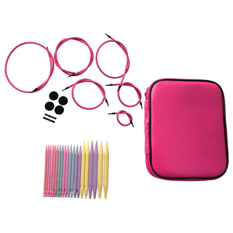 10 Pairs (3.75-10mm) Detachable Circular Needles Replaceable Rope Weaving Tools Sweater Needles ABS Circulating Needles PU Bags