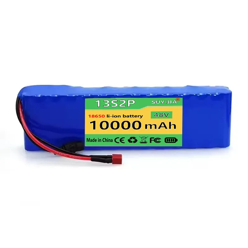 Batterie Au Lithium 48V 10Ah 18650 13S2P 1000W Batterie Haute Puissance 48V/54.6V Chargeur 10000mAh BMS + Fusible