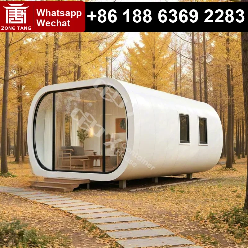 Tiny Home Modular Prefab Steel Apple Capsule Home Mobile House For Sale Mobile Cabin Eco Friendly Materials Space Saving Premade