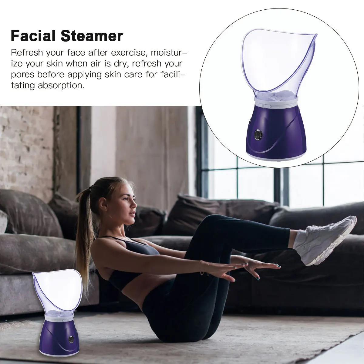 

Facial Steamer Nano Face Spa Device Deep Pore Cleansing Moisturizing Skin Humidifier Adjustable Steam Overheat Protection