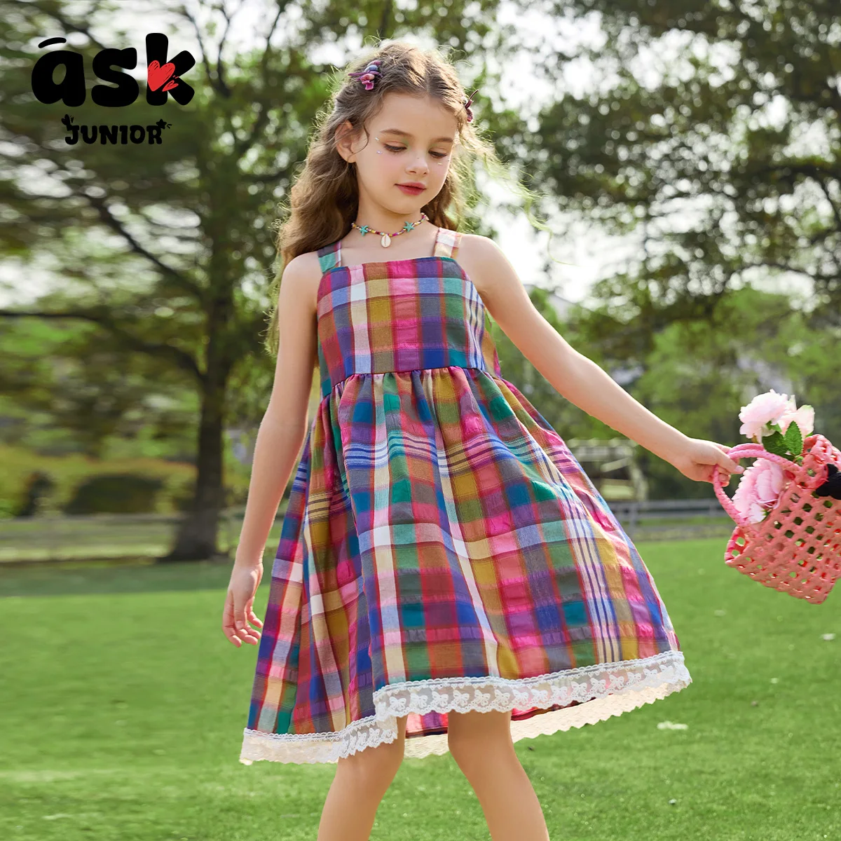 طرح الأطفال الصغار الصيف الفتيات كبيرة الأطفال كتلة اللون الربط طوق الدانتيل حافة بلا أكمام اللباس #2