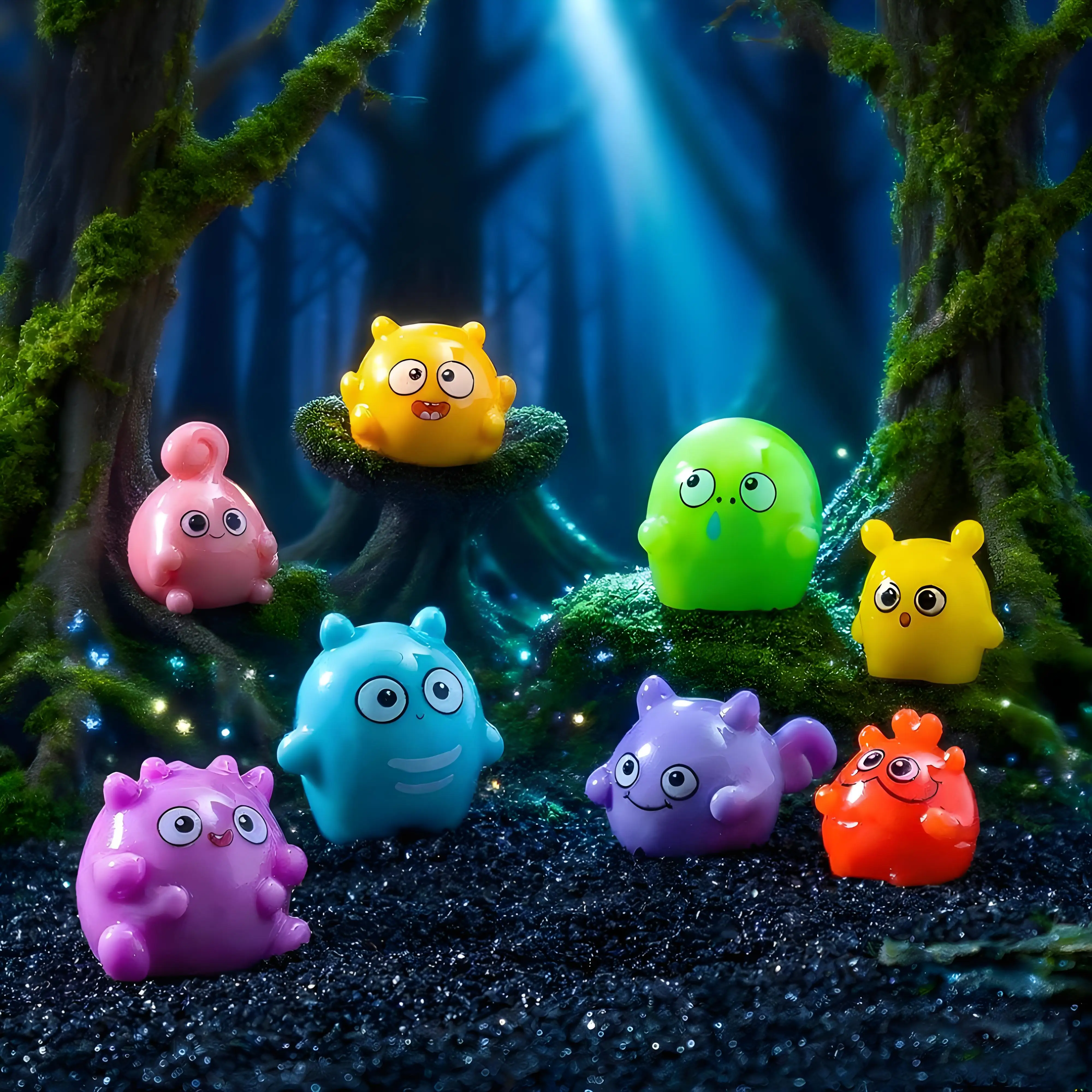 تماثيل وحش صغيرة نابضة بالحياة للهالوين لديكور الحديقة وإكسسوارات المعلقة وحلي المناظر الطبيعية المصغرة.