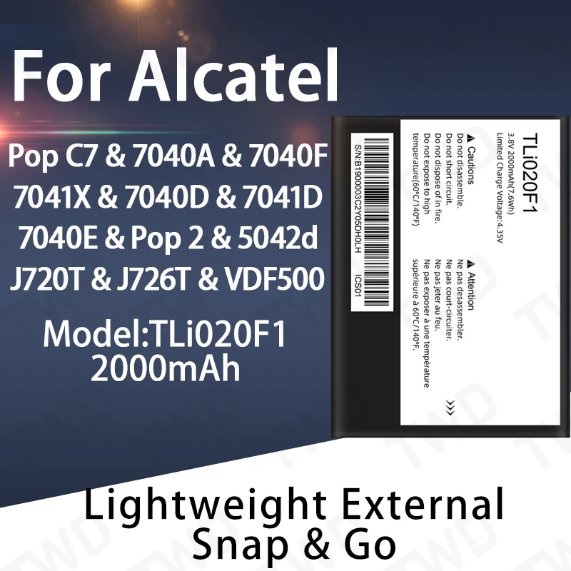 TLi020F1 Large capacity Battery For Alcatel Pop C7/7040A/7040F/7041X Batteries New High Quanlity