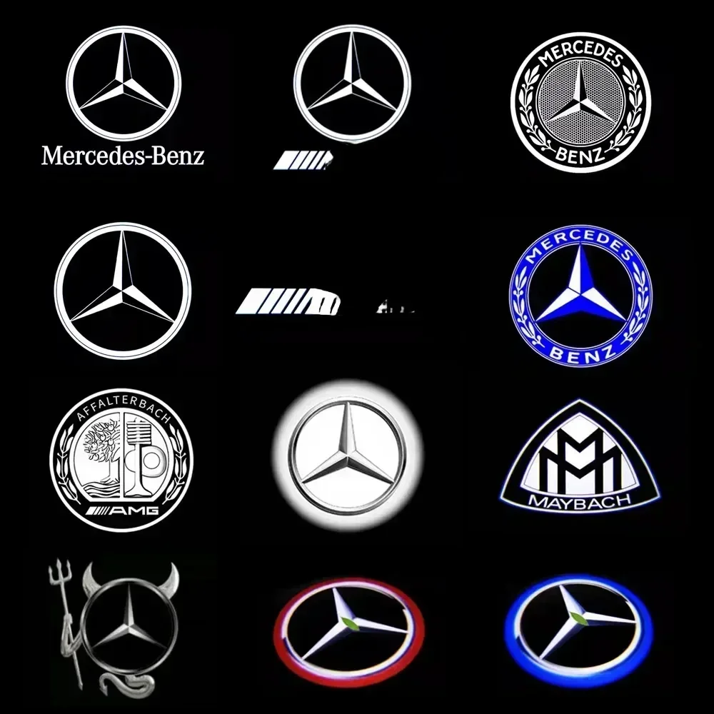 

Светодиодные лампы с логотипом на дверь автомобиля для Mercedes Benz E C Class W205 ML AMG GLC GLE W247 W246 W176 GLA, лампы приветствия для проектора 1
