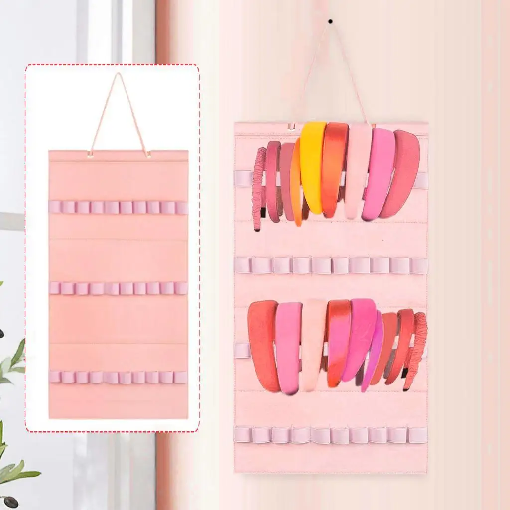 

Large Capacity Hair Accessory Storage Display Headband Holder with 40 Loops for over Door Organization