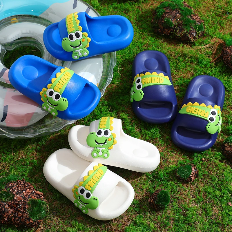 

2025 Latest Upgraded Popular Boys' Slippers, Cute Cartoon Dinosaur Eva High Elasticity, Lightweight and Breathable Baby Boy's Sa