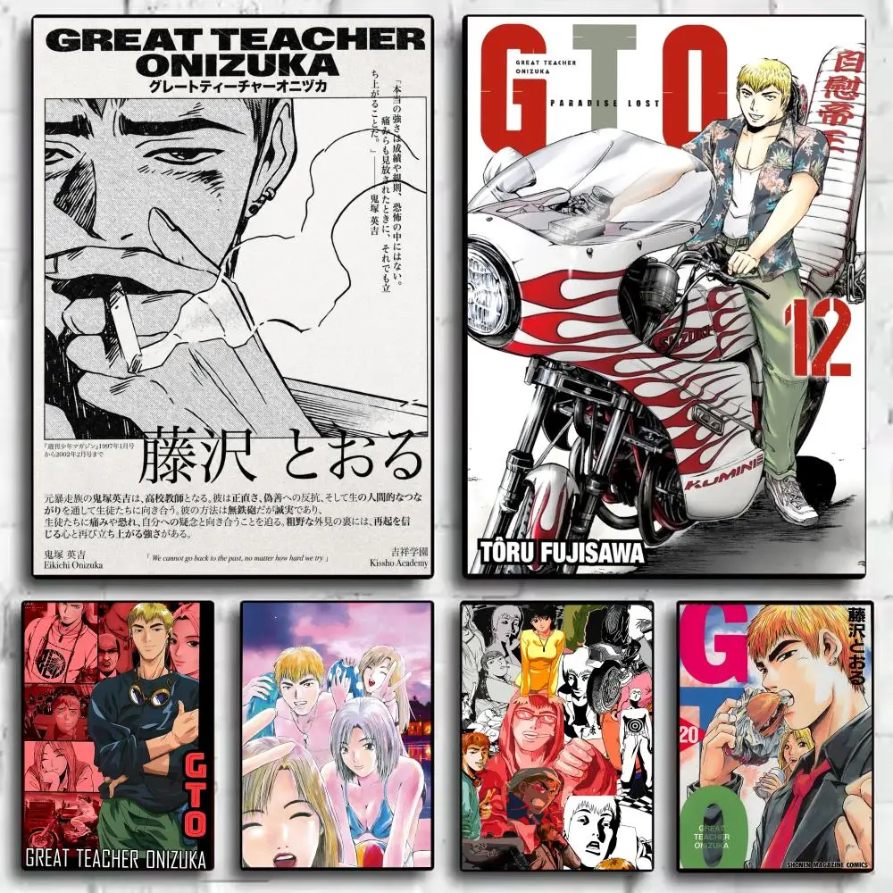 Anime G-Great Teacher O-Onizuka Poster Decorative Wall Art Stickers Mural Photo Print for Home Living Room Hallway Decor Gift