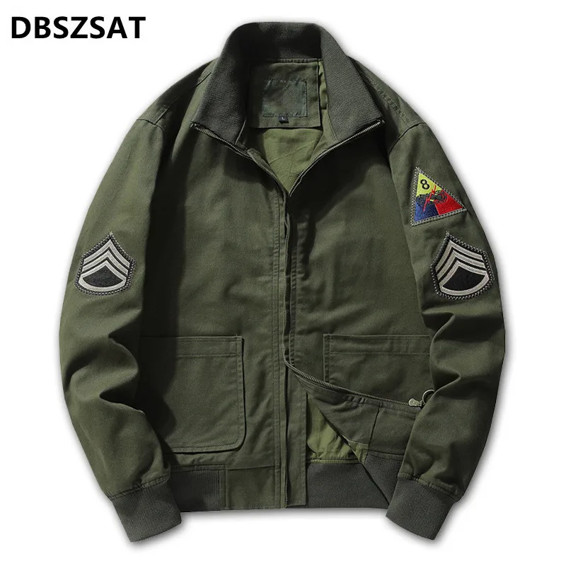 2025 Men's Spring  Jacket Autumn Cotton Pilot Coat Army Male Bomber Cargo Jackets Flight Winter Outwear Coats Plus Size 6XL