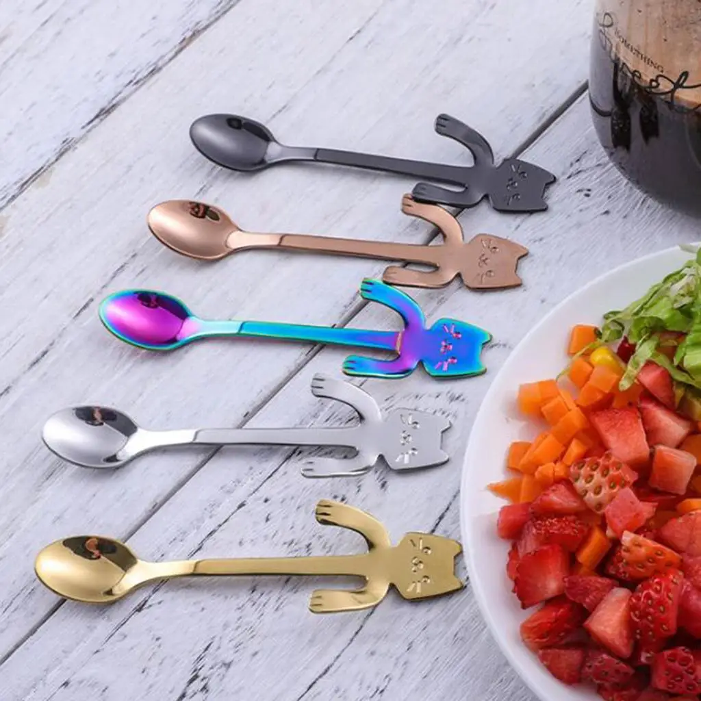 2-6pack Coffee Spoon Mini Cartoon Espresso Spoons for Dessert Coffee Cappuccino