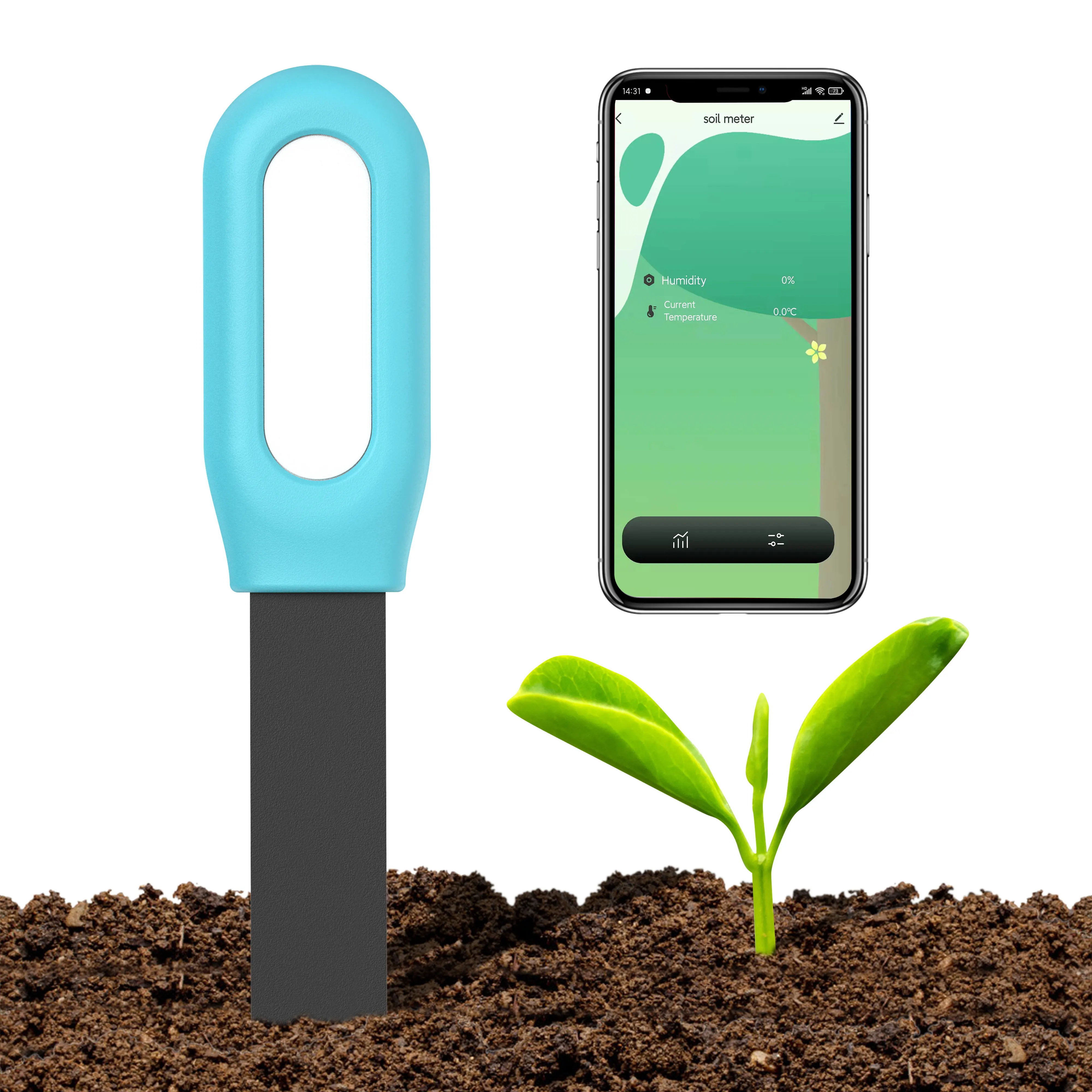 Tuya Smart Zigbee Soil Tester Temperature and Humidity Meter Thermo Hygrometer Garden Automation Irrigation Detector