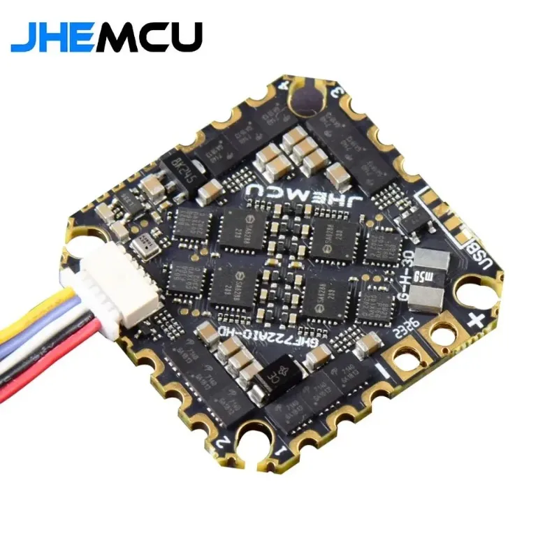 

Полетный контроллер JHEMCU GHF722AIO-HD 40A AIO F722 FC с барометром, OSD, BlackBox и регулятором скорости 40A 4-в-1 ESC2-6S для FPV-дронов, фристайла и Cinewhoop