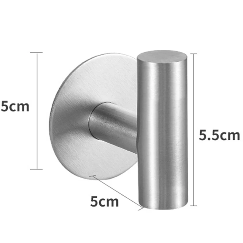 Stainless Steel Hook Strong Adhesive Door Back Coat Hooks Hardware Hanging Coat Free Punch Metal Coats Cap Single Hooks