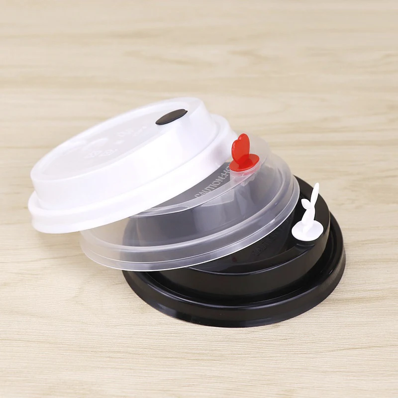 Disposable Coffee Cup Lids Stoppers Injection Caps Heart-Shaped Circle Plug Takeaway Packing Milk Tea Cups Leak Proof Plug