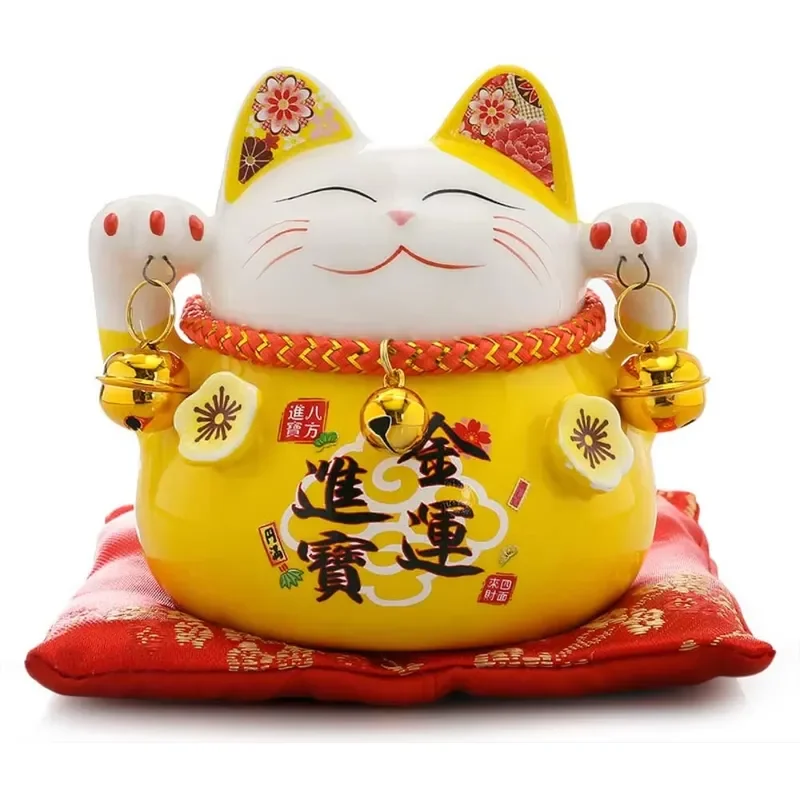 Decorations, gifts, home decorations, Japanese-style ceramic lucky cat piggy bank, feng shui ornaments, gathering wealth and