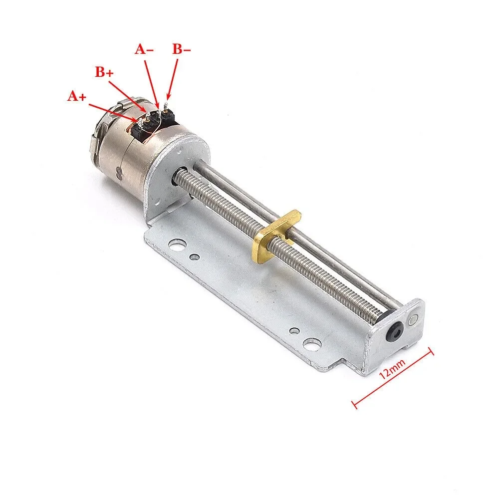 Tiny 10mm Diameter Stepper Motor 2-Phase 4-Wire 32mm Stroke Linear Actuator Stepping Motor Precision Linear Screw Slider Nut