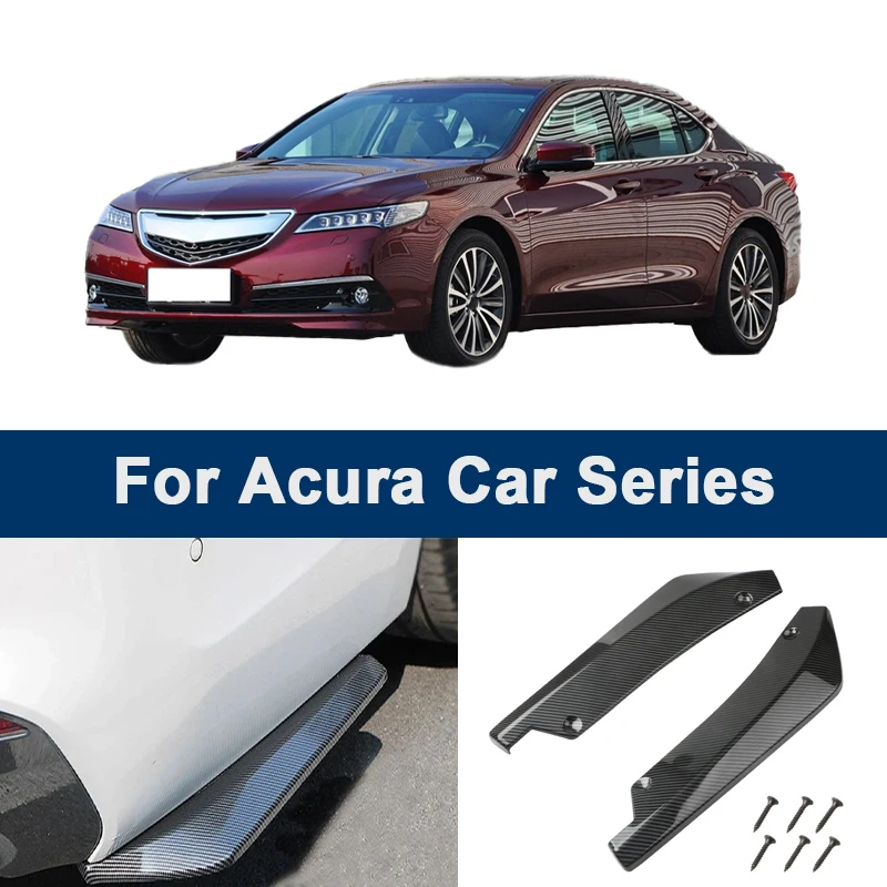 

For Acura RDX MDX TLX Integra CDX ZDX NSX TL TSX RSX Rear Bumper Lip Diffuser Splitter ABS Easy Install Sporty Exterior Kit 2Pcs