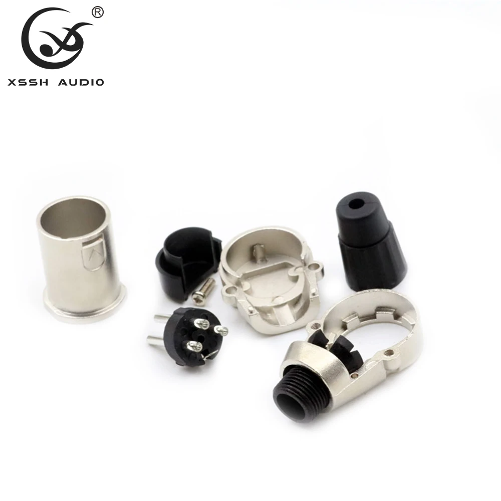 YIVO XSSH Hi-End 3Pins Right Angle XLR Connector, Rhodium Copper Plated Male Female Cannon XLR Plug Socket, Audio OEM Available