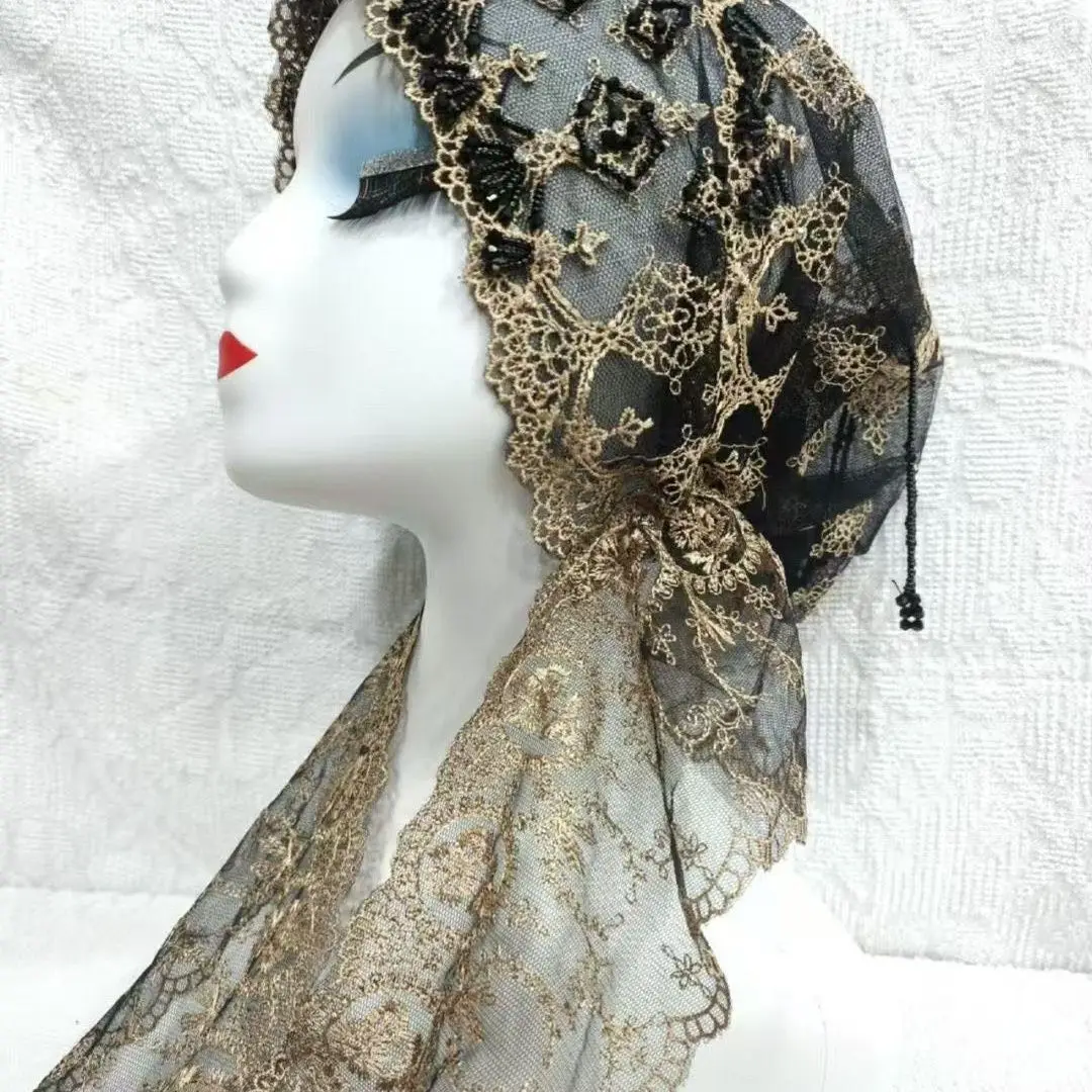 Hijab Muslim Women Shawl Headscarf Shipping Free Luxury Tassels Scarf Malaysia Prayer Kufi Islam Saudi Arabia Lace Turban 05390