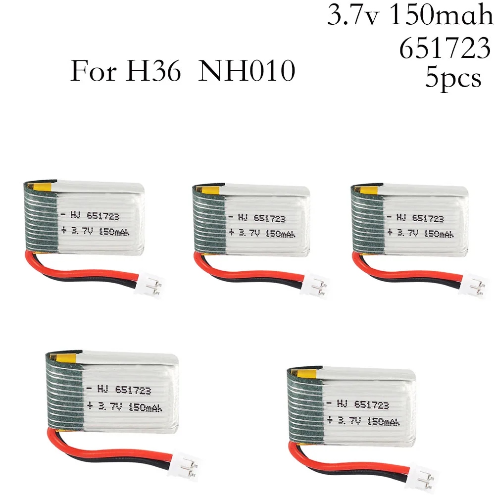 5pcs 3.7v 150mah 30C For E010 E010C E011 E013 H36 F36 NH010 Battery RC Quadcopter Spare parts 150mah 3.7 v LIPO Battery