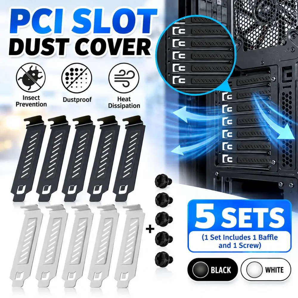 New Hard Steel PCI Slot Cover With Screws Plug-In Case Blanking Plate PCI Bracket