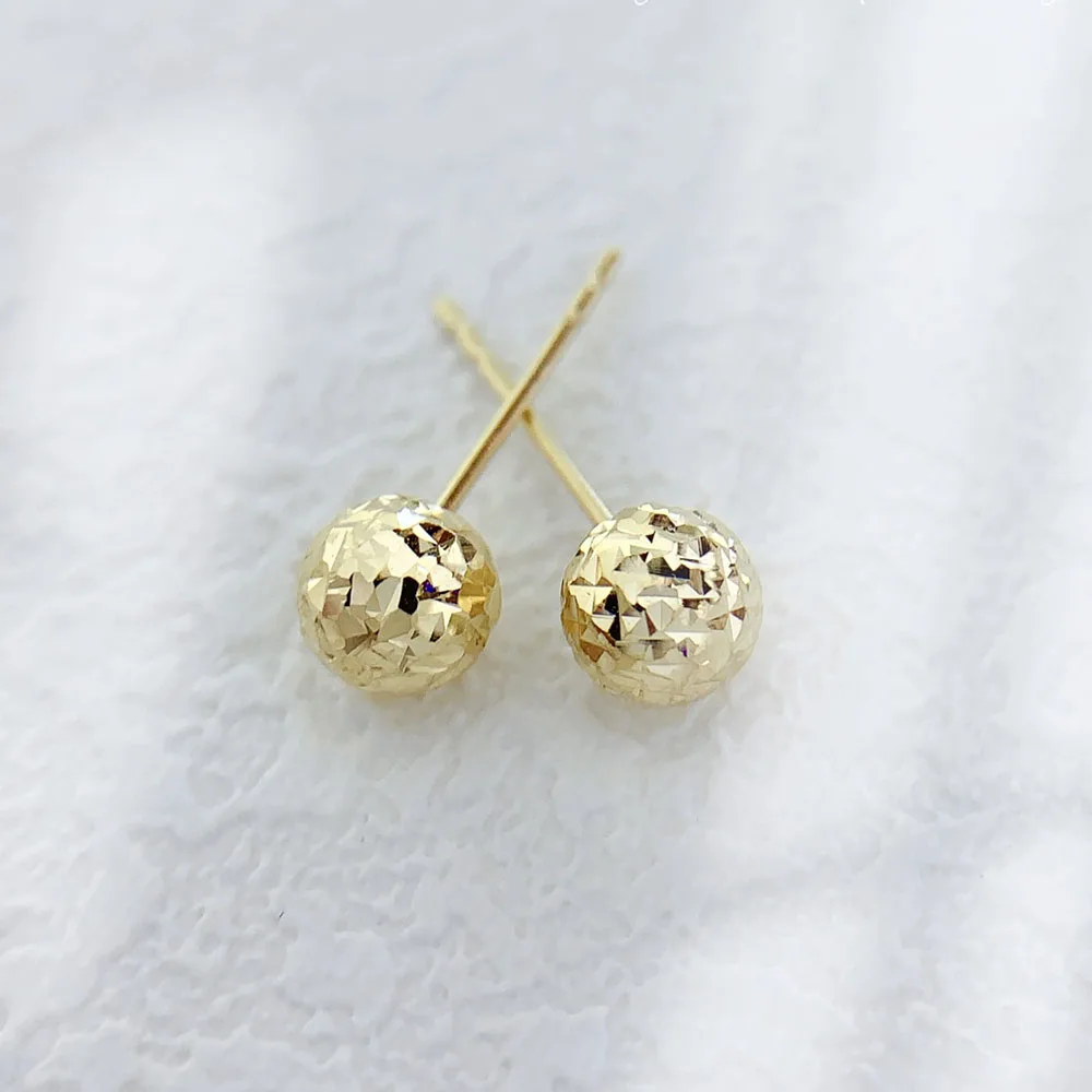 

Sinya Au750 Fine Jewelry Women Girls Mum Best Gift New Arrvial Pineapple Balls Beads Design 18k Gold Stud Earring 5mm