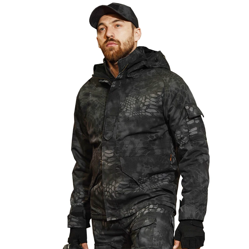 

HAN WILD G8 Tactical Jacket Hiking Camping Fleece Jackets Hoodie Sports Coat Men Multi-pockets Jackets Waterproof Windbreaker