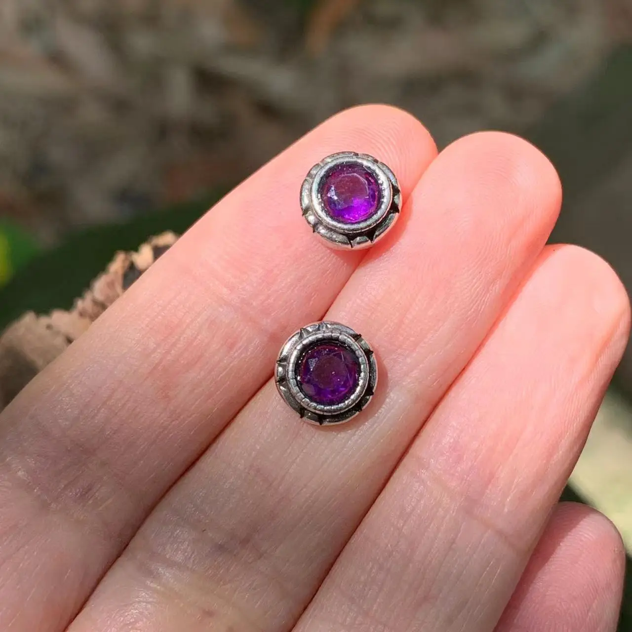 

Серьги-гвоздики из стерлингового серебра 925 пробы с натуральным аметистом для женщин, ювелирные изделия, подарок, простые ювелирные изделия, зеленые